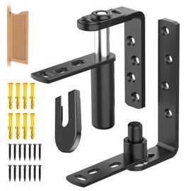 Cafe Door Hinges and Saloon Door Hinges, Swinging Door Hinge Self Closing for Louvre Doors,Swinging Doors, 304 Stainless Steel (MID Black, Single Door(1Pack))