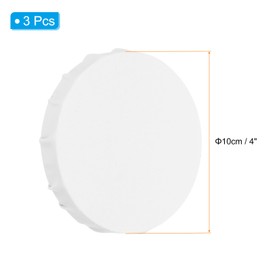 PATIKIL Stretched Canvas, 3 Pcs 4" x 4" Round Canvas for Painting Blank Primed Canvas Cotton Canvas Panels for Acrylics Oil Watercolor Paints, White