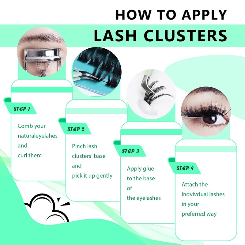 Bodermincer Lash Extension 240pcs D Curl 20D Cluster Individual Cluster