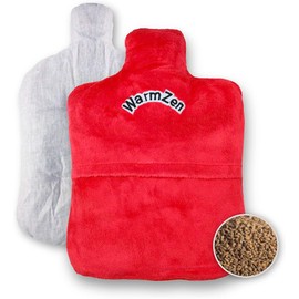 Wärmflasche für Mikrowelle, Flachsamen, 30 x 21 cm, Rot