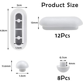 SNOKAY 20 Pcs Set Toilet WC Seat Buffers Universal Toilet Bumper Replacement Cushioning Pads Toilet Seat Bumper Noise Dampening Bumpers Gasket Toilet Seat Buffer Set (White)