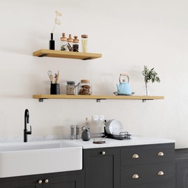 KLOMPAR Heavy Duty Shelf Brackets L10 x H1.6 x W2, (1/5'' Thick) Brackets for Shelves, Metal Shelf Brackets Shelving Brackets 6 Pack