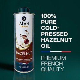 French Hazelnut Oil – 100% Pure & Cold-Pressed, Gourmet Nut Oil for Cooking, Baking & Dressings – Non-GMO, Gluten-Free, 16.90 Fl Oz