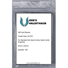 Ceces Collectables - 100 Clear Trading Card Sleeves - Transparent Penny Sleeves