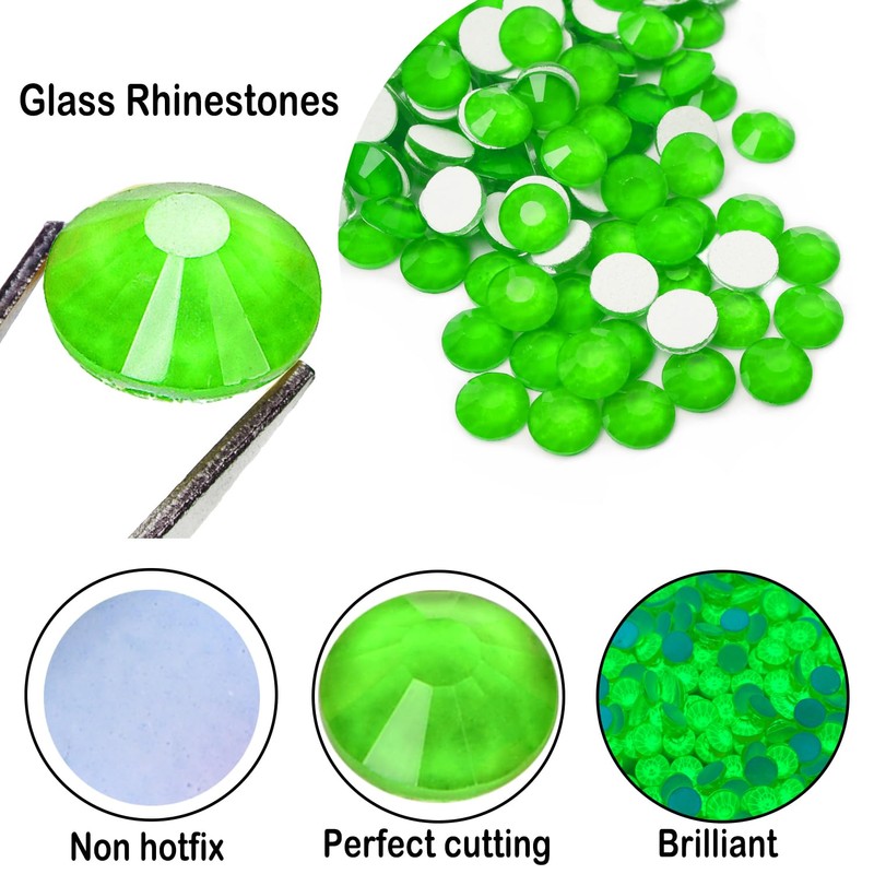 Flatback Glass Rhinestones,Bedazzler Gems Non Hotfix Crystal Rhinestones for Crafts