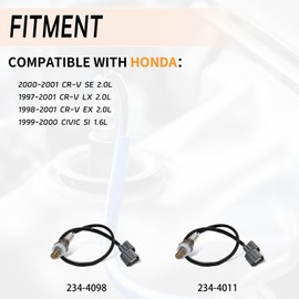 Automost 2Pcs Oxygen Sensor Upstream & Downstream 234-4011 234-4098 Compatible for 1997-2001 Honda CR-V 2.0L 4WD, Compatible for 1999-2000 Honda Civic Si 1.6L 4WD