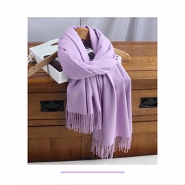 Nirrn Autumn Winter Solid Color Shawl Scarf (1 Pack) Outdoor Shawl Evening Dress Bridesmaid Wedding Bride Winter Warm Long Long Scarf, Suitable For Men & Women (Taro Purple)