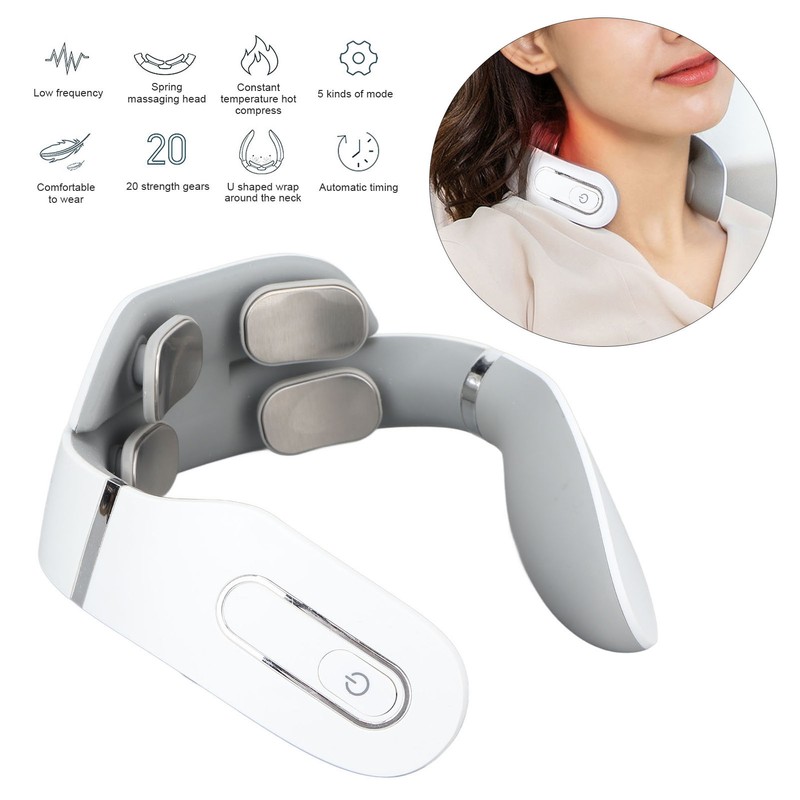 Electric Pulse Neck Massager 5 Modes 20 Strength Levels Cordless