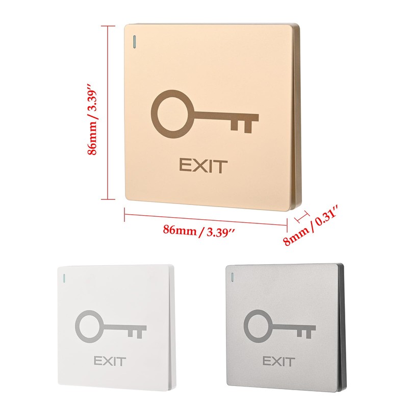 Push to Exit Button Big Square Shape Switch Flush Mounted