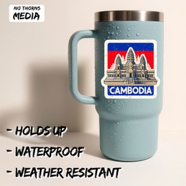 Cambodia Sticker 4 Inch City Travel Souvenir Destination - Waterproof Vinyl Decal for Laptop Water Bottle Car Tumbler - Durable Aesthetic Long-Lasting Stickers for Adults ID44990