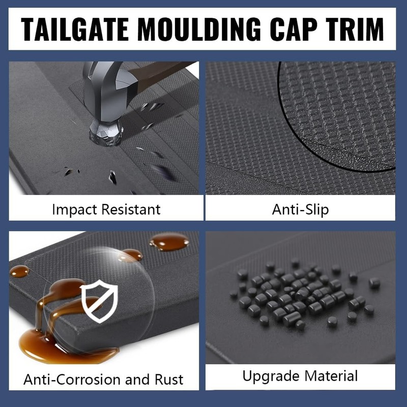 Tailgate Molding Spoiler Cap Fit Dodge Ram 1500 2500 3500