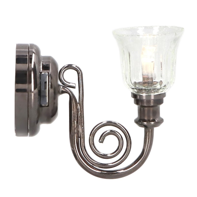 1:12 Dollhouse Wall Lamp LED Warm Lighting Vintage Look Metal