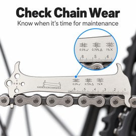 Bicycle Chain Wear Gauge – Stainless Steel Multi-Function Measurement Tool