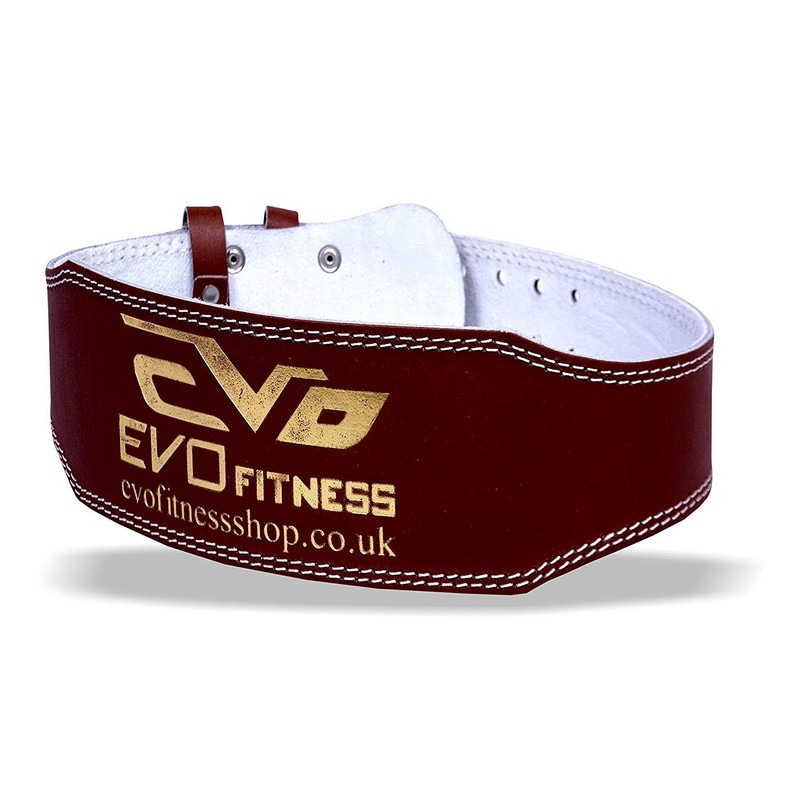 EVO Fitness 6" Pure Leather Weight Lifting Gym belts Back
