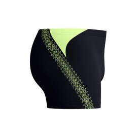 Speedo Men's Hyperboom Splice Aquashort Swiming Trunks | Quick Drying | Training | FitneS | Chlorine Resistant, Hyper Yelow/Cobalt/Emerald, 3838