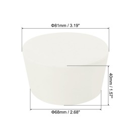 MECCANIXITY Rubber Tapered Plug 68mm to 81mm Solid Test Tubes Bungs Stopper White for Lab Home 2 Pieces