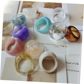 FOMIYES 9Pcs Resin Finger Ring Fashion Decor Unique Clear Rings for All Occasions Durable and Safe Material Creative present for