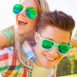 Eyegla Green Sunglasses Bulk Adults Party Sunglasses 80s Glasses Shades Mardi Gras St. Patrick's Day Party Favors 10 Pack