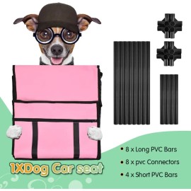 Swihelp Dog Car Seat Puppy Portable Pet Booster Car Seat with Clip-On Safety Leash an...