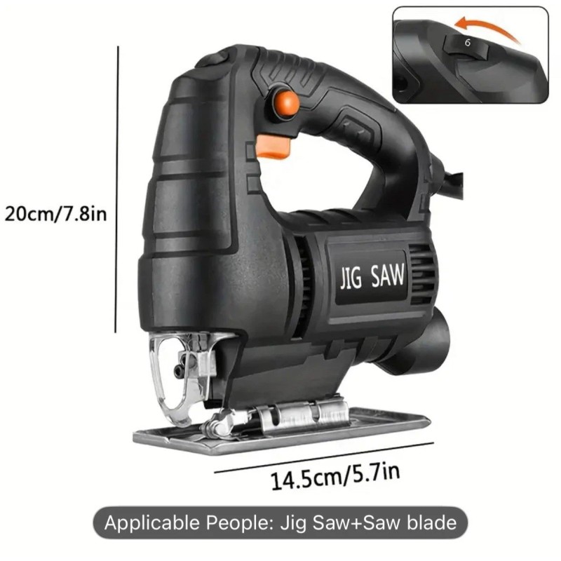 Unbranded Electric Handle Jig Saw Black Variable Speed 45 Degree