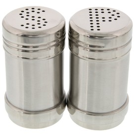 Stainless Steel Salt and Pepper Shakers Set for Kitchen Condiments (3.5 In, 2 Pieces)