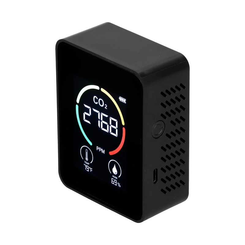 Carbon Dioxide Detector Semiconductor USB Charging LCD Temperature Humidity Detection