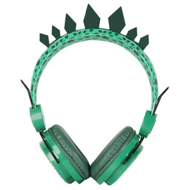 Mikinona Rhinestone Dinosaur Over Ear Headphones with Mic Soft Comfortable Earmuffs Volume Limit for Hearing Protection for Boys and Great for School and Home Use