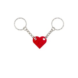 Brick Heart Couples Keychain – Matching His and Hers Keyring Set, Cute Engagement Gift, Fun Red Heart Design for Anniversary, Valentine’s Day, or Everyday Love