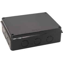 Project Box IP65 Waterproof Dustproof Junction Boxes ABS Plastic DIY Electronic Case, Indoor & Outdoor Electrical Box Power Cord Enclosure Black 255x200x80mm