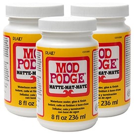 Mod Podge Waterbase Sealer, 8 oz (Pack of 3) Matte Finish, WMCS11301CAA