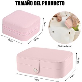 2 PCS Organizador para Mujer de PU Caja joyas de viaje.Portátil Jewelry Organizer con utiliza para almacenar joyas pendientes anillos collares lápiz labial etc.