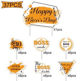 37 paquetes de adornos para tartas y cupcakes Happy Boss Day
