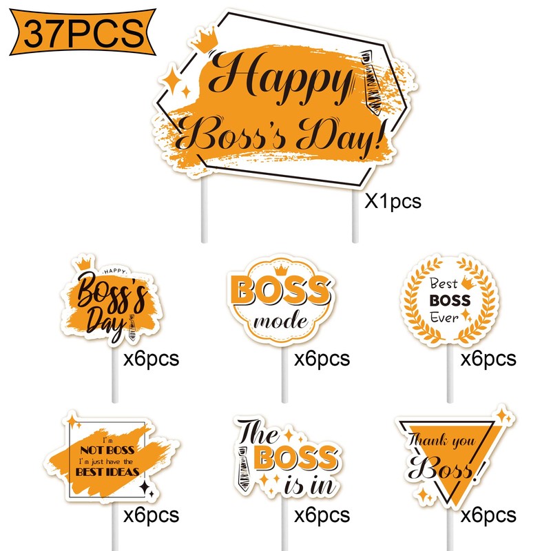37 paquetes de adornos para tartas y cupcakes Happy Boss
