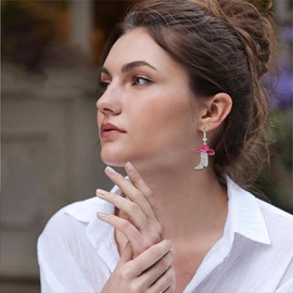 Cowgirl Earrings for Women Dangling Rhinestone Cowboy Hat Boot Drop Dangle Earrings Pink Cowgirl Earrings Trendy Jewelry Gifts