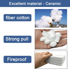 Ceramic Wool for Fire Pit 4 Pack 12" x 10" x 0.6" Thick - Wool Wick for All Tabletop Firepits Extend Burning Time - Sponge Cotton Core for Bioethanol Fuel Fireplace