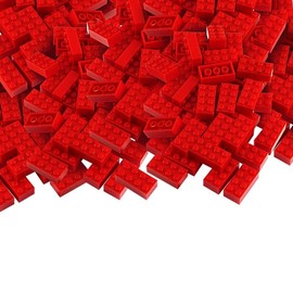 320 Pieces 2x4 Red Bricks Parts Building Blocks Classic Creative Play Set Toy Accessories Compatible with 3001 Major Brick Brands (Red)