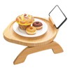 Couch Tray Burlywood Bamboo Folding Sofa Arm Clip Table for