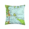 Vintage Mackinac Island MI Nautical Map (1955) Throw Pillow