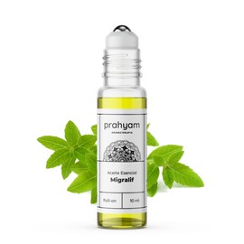 Aceite Esencial de Aromaterapia Migralif para Cabeza, Dormir, Masaje, Spa y Meditación - Lavanda y Menta - Aroma Natural y Relajante - Esencias Flor Essence - Roll On Oil 10 ml - PRAHYAM AYURTHECARY