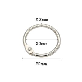 Book Rings, Pack of 20 Ring Binders, 20 mm Metal Rings, Loose Leaf Book Rings, Ring Binder Rings, for Scrapbook, Album, Memo Tray, Crafts, Key Rings (Silver)