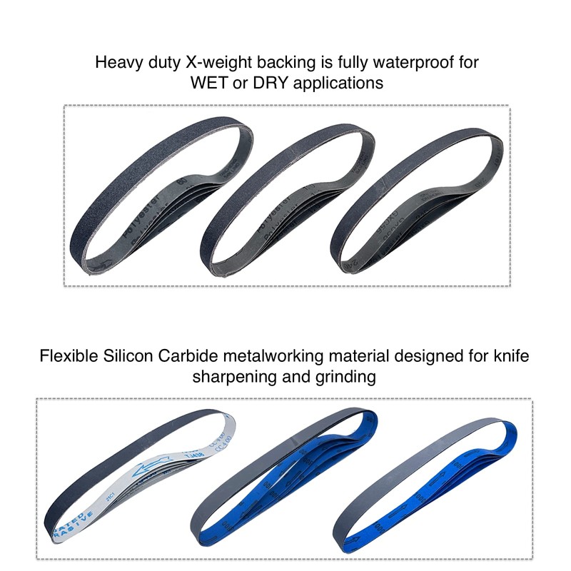1x30 Inch Silicon Carbide Sanding Belts, 4 PCS Each of