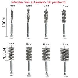 Taicols cepillo para polvo de 8 dimensiones acero inoxidable con cerdas de acero inoxidable tamaños polvo de alambre para taladro eléctrico, cepillos de limpieza de metal
