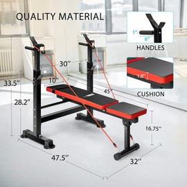 OppsDecor Adjustable Weight Bench Bench Press with Squat Rack Olympic for Home Gym 600lbs