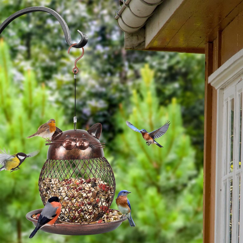 Outside Wild Bird Feeder, Heavy Duty Metal Frame Outdoor Bird