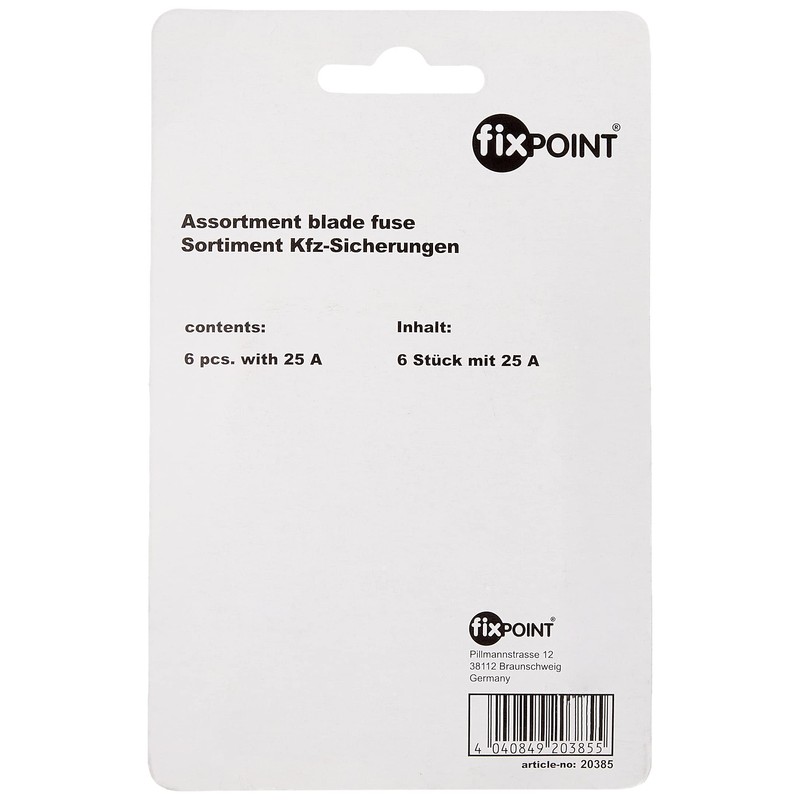 Fixpoint 20385 Car blade fuse assortment; 6 pcs. - 25