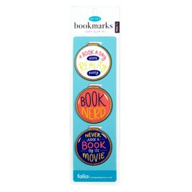Just Clip it! Quote Bookmarks - (Set of 3 Clip Over The Page Markers) A Book A Day Keeps Reality Away, Book Nerd, Funny Bookmark Set - Ideal for Bookworms of All Ages. Adults Men Women Teens & Kids
