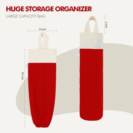 LeCorner Plastic Bag Holder, Wall Mount Grocery Bag Holder for Plastic Bags Storage, Cotton Shopping Garbage Sack Organizer, Large Trash Bag Dispenser for Home Kitchen Decor