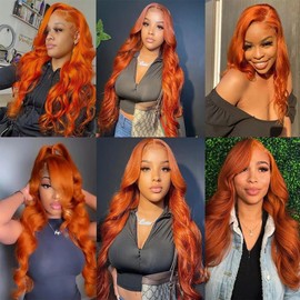 Ratheinhi Human Hair Bundles 26 28 30 inch Orange350 Color Body Wave Bundles Human Hair Burnt Ginger OrangeBrazilian Remy Hair Extensions