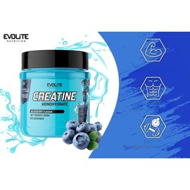 Creatine Monohydrate 500 g - Taurine Creatine Powder, Pre Workout - 100 Servings - Perfectly Soluble, Vegan & Micronised, 3 Months Supply - Evolite Nutrition