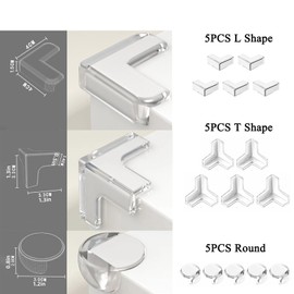 Corner Protectors for Baby,15 PCS Table Corner Protectors for Kids, Clear Baby Proofing Corner Guards with Strong Adhesion,Furniture Corner Protectors